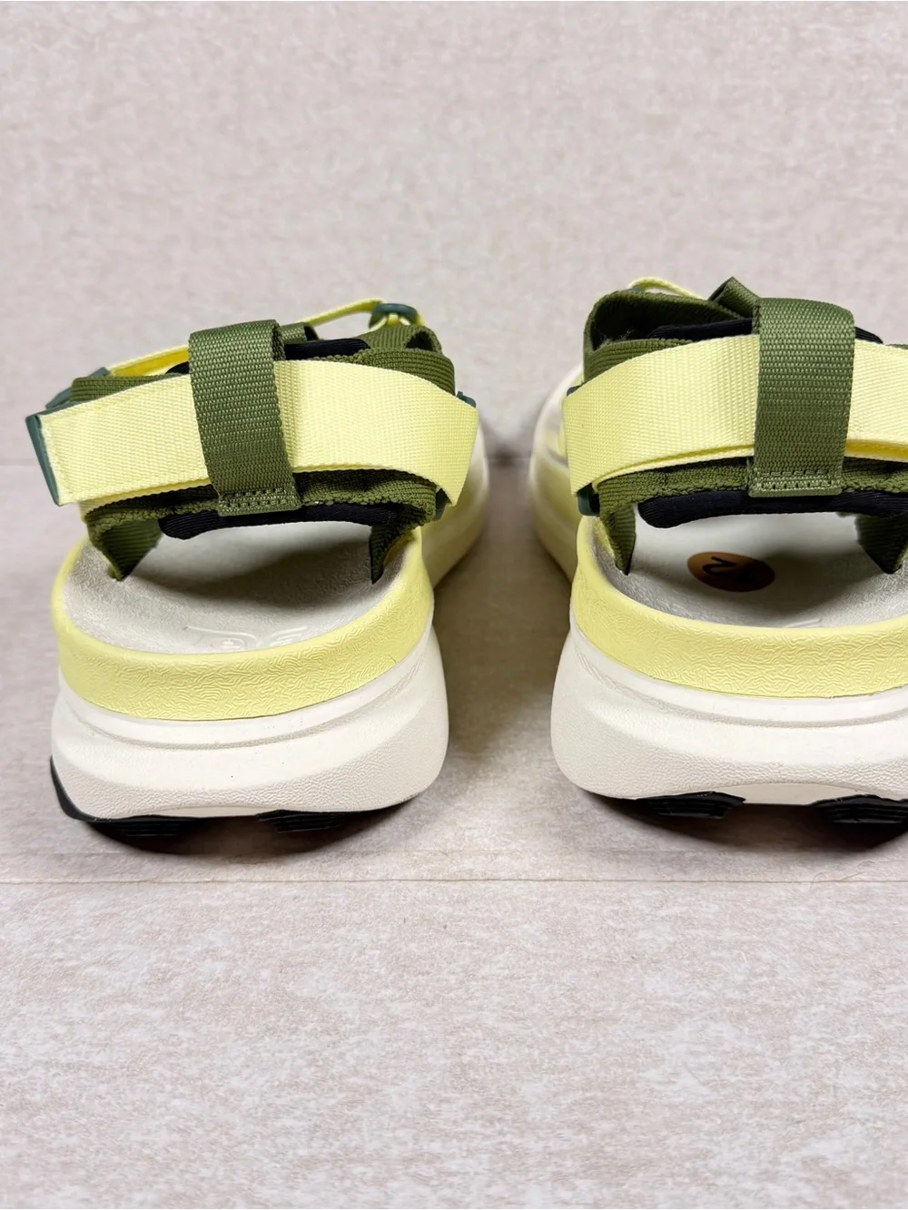 Teva Olive Green and Light Yellow Strap Sport Sandals